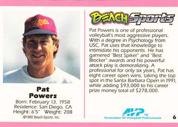 1992 Beach Sports #6 Pat Powers Back